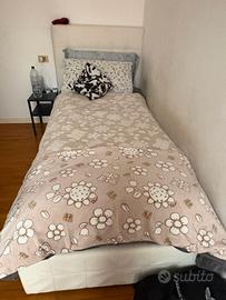 letto contenitore similpelle bianca