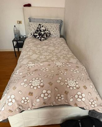 letto contenitore similpelle bianca