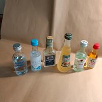 Lotto di n. 6 bottigliette di gin vodka e rum