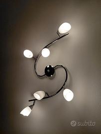 2 lampadari vetro acciaio