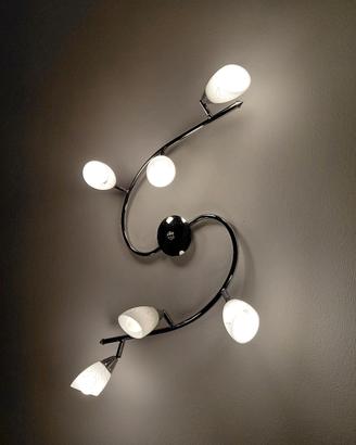 2 lampadari vetro acciaio