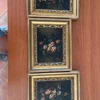 Set tre quadri floreali