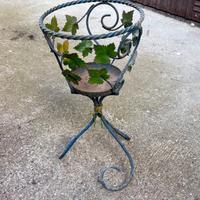 PORTAVASO, VASO, DECORATIVO IN FERRO BATTUTO