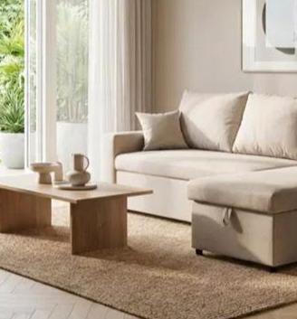 Divano con penisola reversibile beige