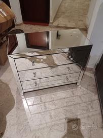 cassettiera specchio 3 cassetti 