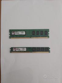 4Go 2x 2GB PC2-6400U DDR2 800MHz KVR800D2N6/2G RAM