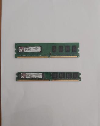 4Go 2x 2GB PC2-6400U DDR2 800MHz KVR800D2N6/2G RAM