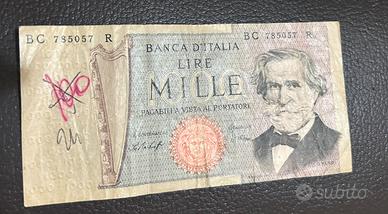 Banconota 1000 mille lire Giuseppe Verdi