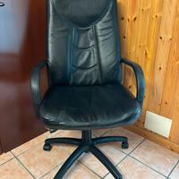 Poltrona da ufficio in pelle vera