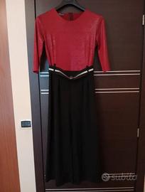 Tuta elegante donna rosso/nera tg S White Italian