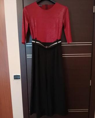 Tuta elegante donna rosso/nera tg S White Italian
