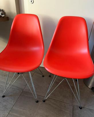 Sedie VITRA Eames Plastic Side Chairs RE DSR POPPY