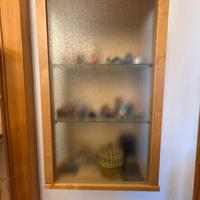 Vetrina a Muro in Legno e Vetro Satinato