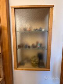 Vetrina a Muro in Legno e Vetro Satinato