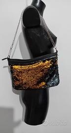 Pochette Zuiki paillettes oro nero 