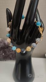 bracciale rigido agata multicolore 