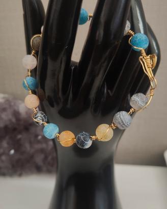 bracciale rigido agata multicolore 