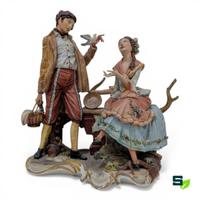 CAPODIMONTE COPPIA INNAMORATI SCENA CONTADINA