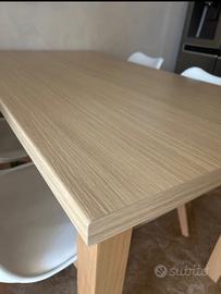 Tavolo color rovere naturale 130*80 allung. 170cm