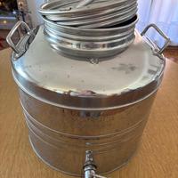 Contenitore olio acciaio inox con rubinetto