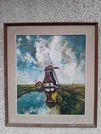 Anna Perotti  olio 58 x 49 Mulino a vento 