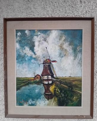 Anna Perotti  olio 58 x 49 Mulino a vento 