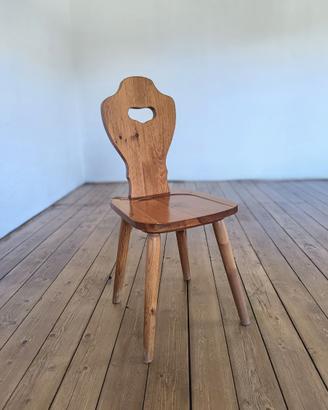 4x Set di quattro sedie da pranzo "Folk Heart" '60