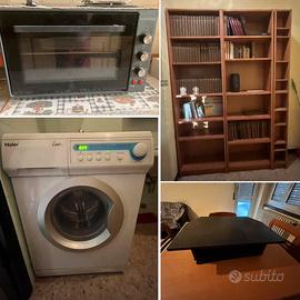 Libreria,forno elettrico, lavatrice e supporto tv