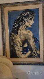 Quadro contemporaneo con donna