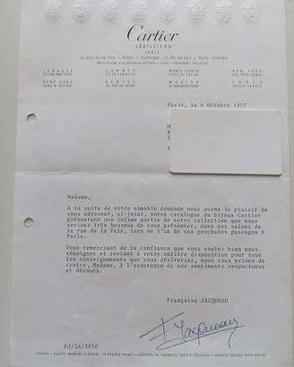 Documento storico Cartier (1977)) archivio Parigi