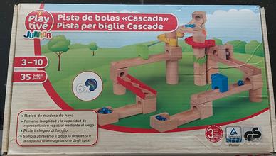 pista per biglie in legno