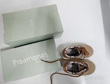 Pisamonas Scarpe Contrasto di Tela e Lacci