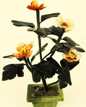 Pianta "vintage" in vetro colorato.