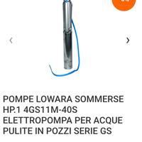 pompa somersa lowara 4gs11m-40s