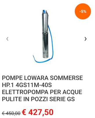 pompa somersa lowara 4gs11m-40s