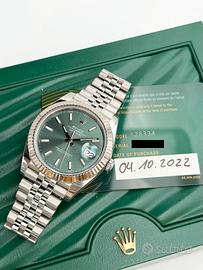 Rolex Datejust 41 Verde Menta, Full set,Si Permute
