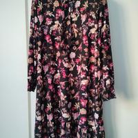 Vestito da donna nero fantasia floreale nuovo