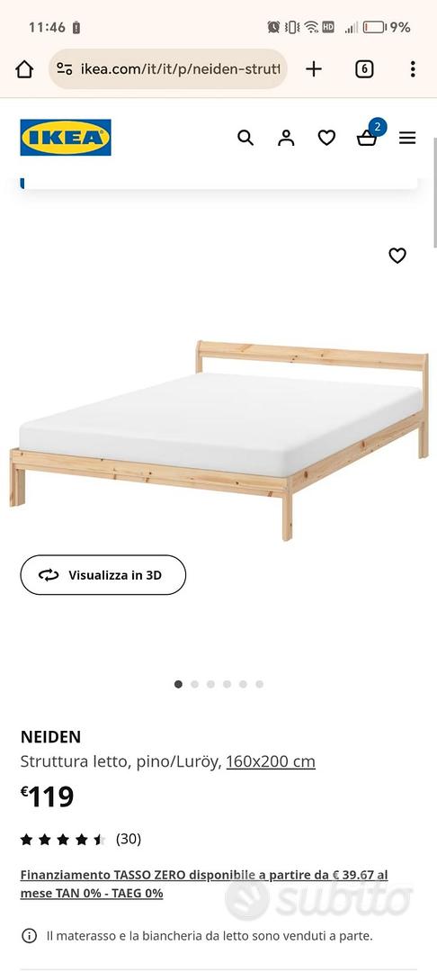 NEIDEN Struttura letto, pino, 90x200 cm - IKEA Italia