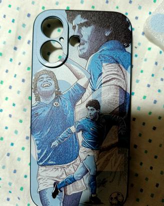 custodia per iPhone 16 con stampa Maradona 