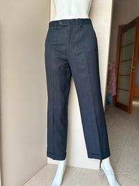 Pantalone Carlo Pignatelli gessato blu in lana M