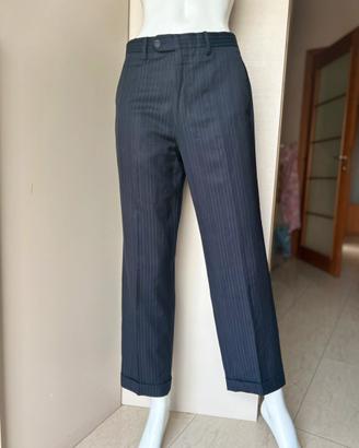 Pantalone Carlo Pignatelli gessato blu in lana M