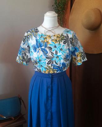 T-shirt floreale hawaiana in viscosa Lin - Tg. M/L
