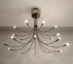 Lampadario moderno acciaio 20 punti luce