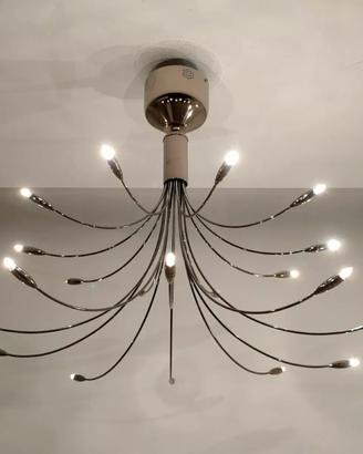 Lampadario moderno acciaio 20 punti luce