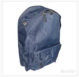Zaino Unisex blu con dettagli neri, foro per cavo