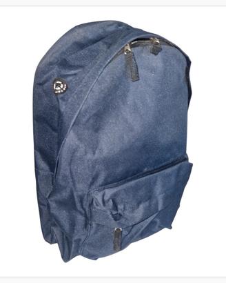 Zaino Unisex blu con dettagli neri, foro per cavo