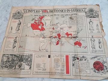cartina L'impero britannico in guerra prima guerra