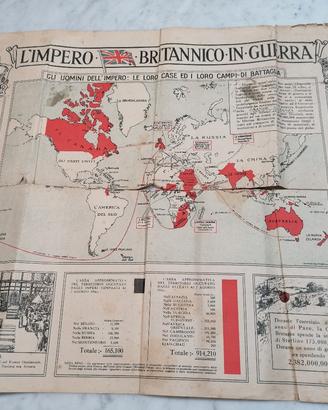cartina L'impero britannico in guerra prima guerra