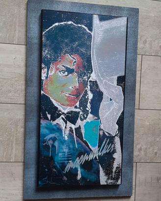 Quadro in legno omaggio a Michael Jackson 