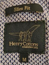 Polo Henry Cotton’s uomo azzurra slim fit taglia M